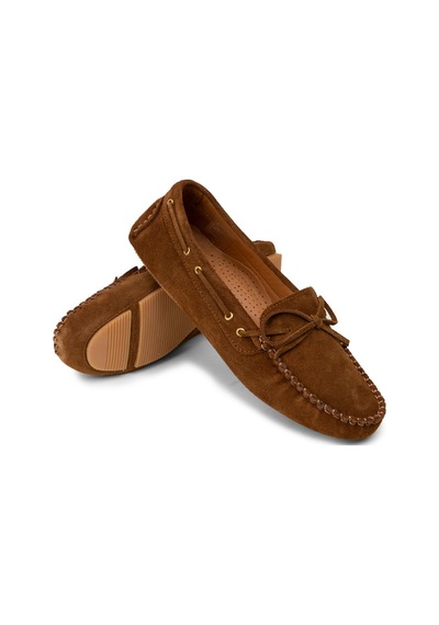 Deery Kadın Hakiki Süet Taba Rengi Loafer Ayakkabı - Dl505ztbac01