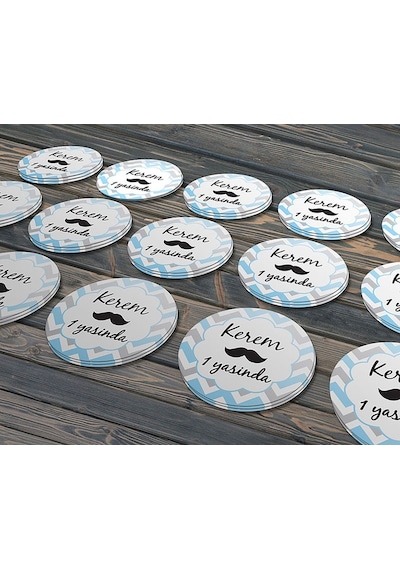 Erkek Bebek Doğum Günü Etiketi, 4 Cm - 110 Adet Folyo Sticker Renkli