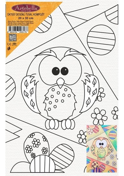 DKT057 desenli tuval kompozit boyama 20x30 cm