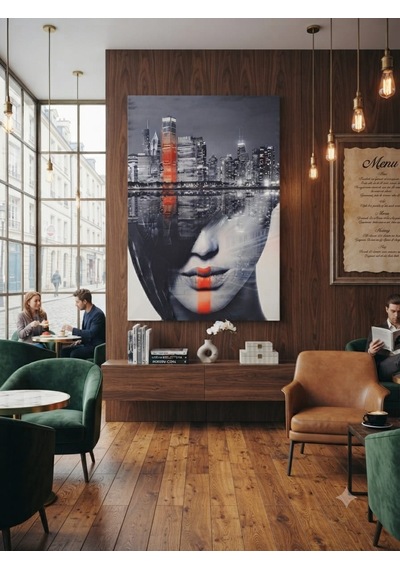 Modern Tablo 60x90 Cm Büyük Boy Kafe Ve Salon Hediyelik Duvar Aksesuarı Siyah