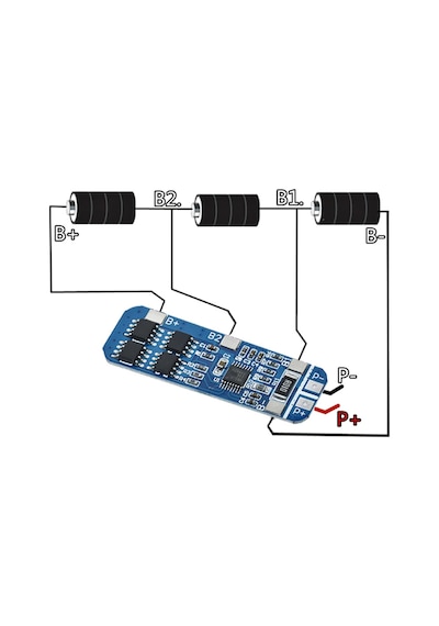 3S 10A BMS Lityum Li-ion Batarya Koruma Kartı - 18650 Li-ion Lipo