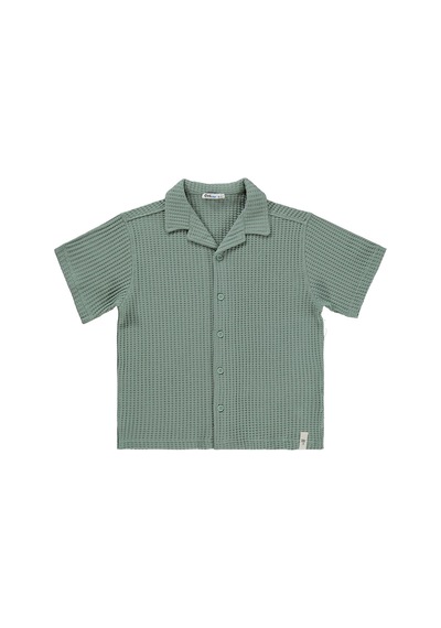 Civil Boys Basic Waffle 10-13 Yaş Gömlek - Yeşil Çağla Yeşili