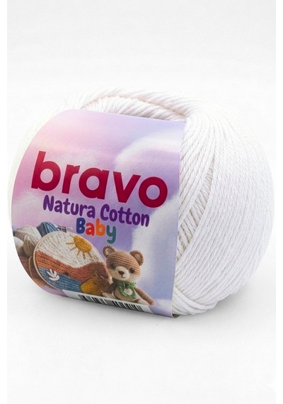 Natura Cotton Baby Beyaz 306 %100 Pamuk Koton Bebek Ve Amigurumi Punch Panç El Örgü İpi 50 Gr 130 Mt