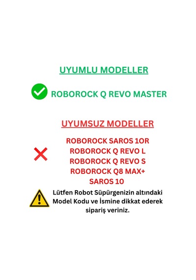 Q Revo Master-q Revo Slim Roborock İle Uyumlu 1 Ana Fırça 2 Siyah Yan Fırça 4 Filtre 2 Mop 3
