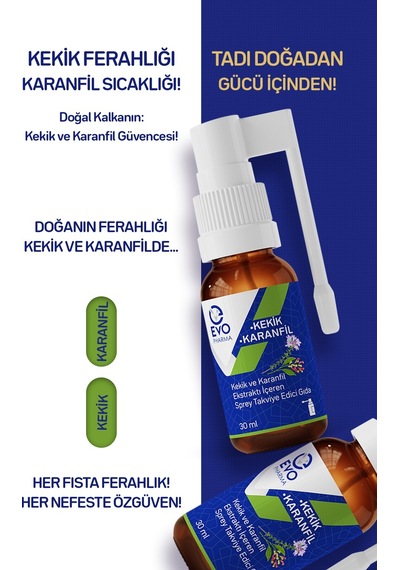 Evo Pharma Kekik ve Karanfil Ekstraktı İçeren Sprey Takviye Edici Gıda 30 ML