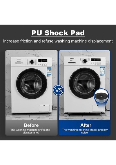 Mainshop Çamaşır Buzdolabı Makinası Beyaz Eşya Titreşim Önleyici Yükseltici Altlığı Ayaklığı 8 Adet M-541 Gri