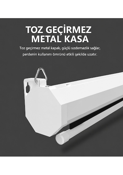Dualtech 300x225 150" Motorlu Kumandalı Projeksiyon Perdesi 4k Ultra Hd Sinema Perdesi