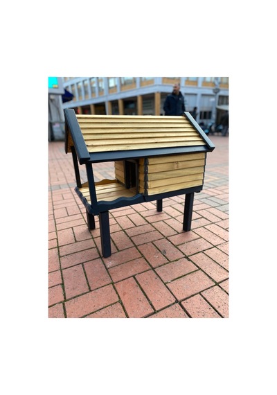 Kedi Evi Kedi Yuvası Özel Tasarım %100 Korunaklı İç Ve Dış Mekan 70x45cm Ayaklar Hariç
