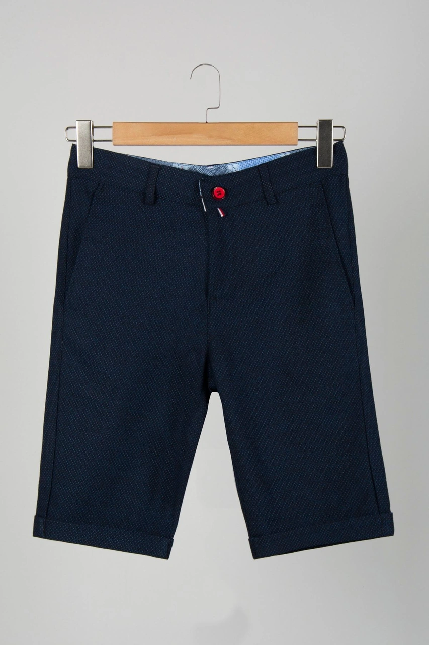 Veaven Erkek Koyu Mavi Slim Fit Keten Şort Vavn9y-2200196-5 Koyu Mavi