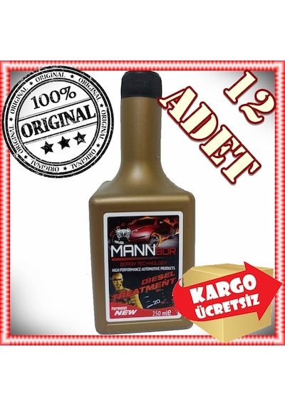 Mannbor Boron Teknoloji Dizel Mazot Yakıt Katkısı 250Ml x12 Adet
