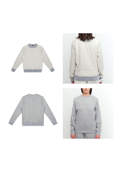 Beord Ham-gri %100 Pamuk Bisiklet Yaka Sweatshirt Bss1-142