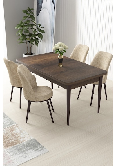Canisa Concept Nil Serisi 70x110 Sabit Mutfak Masası Takımı Barok Desen Masa 4 Krem Sandalye Krem Canisa Concept Nil Serisi 70x110 Sabit Mutfak Masası Takımı Barok Desen Masa 4 Krem Sandalye Krem