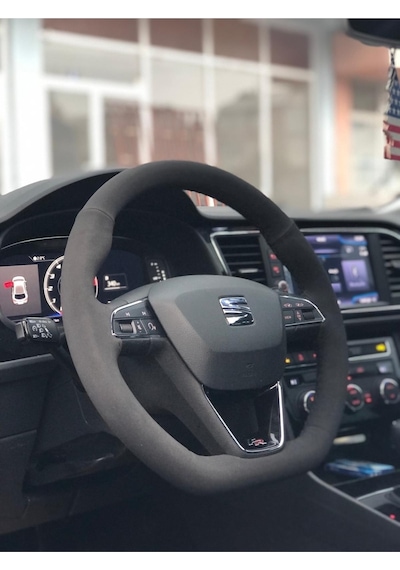 Seat İbiza Uyumlu Alcantara Dikmeli Oto Direksiyon Kılıfı