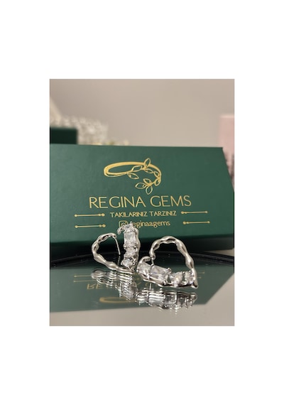 Golden Cascade Crystal Hoop Küpe Gümüş