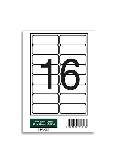 Herboy Hb-1016 99,1 X 34 Mm A4 Laser Etiket 100 Adet
