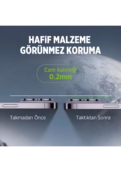 Bix iPhone Uyumlu 16 Pro / 16 Pro Max Lens Koruyucu Kamera Lensi 9h Gerçek Cam Crystal Ar+af Uzay Siyahı Uzay Siyah Bix iPhone Uyumlu 16 Pro / 16 Pro Max Lens Koruyucu Kamera Lensi 9h Gerçek Cam Crystal Ar+af Uzay Siyahı Uzay Siyah
