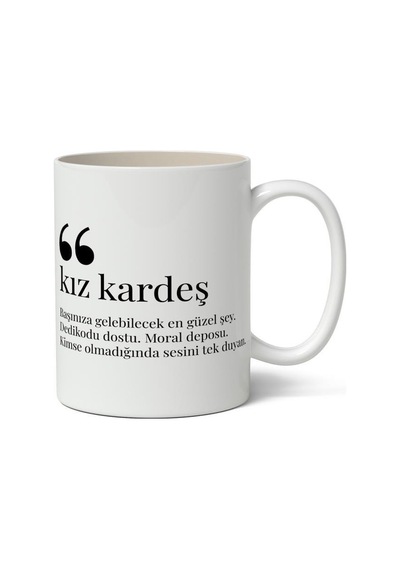 Kız Kardeş Kelime Anlamı Baskılı Kupa Bardak Baskılı Kahve Kupa Bardak