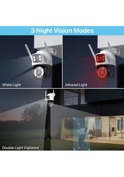 6mp Çift Lensli Wifi Ptz Kamera Akıllı Takip 360 Görüş Ip66 Gece Görüş Güvenlik Kamera