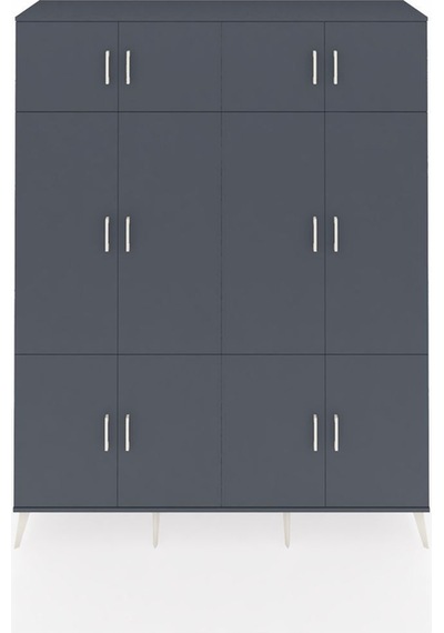 Hyperion Gardrop 10 Raflı 12 Kapaklı 2 Askılı 176x44x221 Antrasit-antrasit Antrasit Hyperion Gardrop 10 Raflı 12 Kapaklı 2 Askılı 176x44x221 Antrasit-antrasit Antrasit