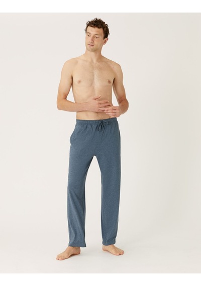 Marks & Spencer Saf Pamuklu 2'li Pijama Altı Seti T07000500 Mavi