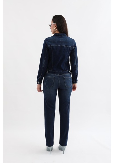 Kadın Likralı Straight Fit Jean Pantolon 001