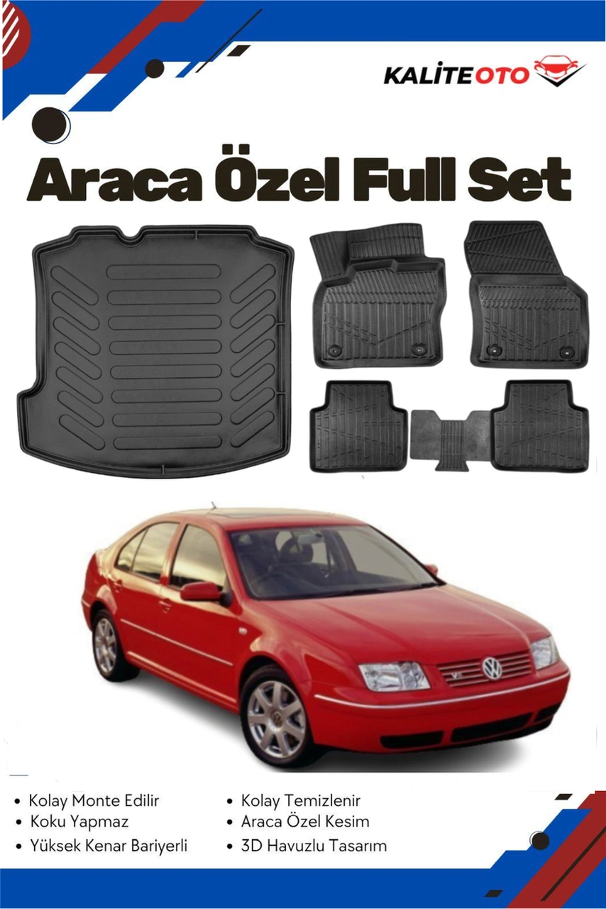 Volkswagen Bora 2004 Model Yumuşak Paspas+bagaj Havuzu Seti