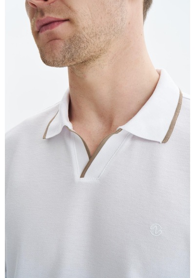 AR-MA Arma Erkek Regular Fit Basic % 100 Pamuk Pike Polo Yaka Tişört Y29374353802 Beyaz