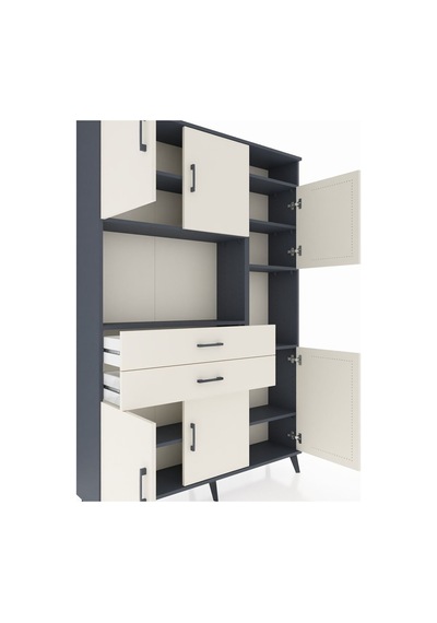 Arges Dolap 9 Raflı 2 Çekmeceli 6 Kapaklı 132x30x195 Antrasit-aytaşı/aytaşı Aytası/aytası Arges Dolap 9 Raflı 2 Çekmeceli 6 Kapaklı 132x30x195 Antrasit-aytaşı/aytaşı Aytası/aytası