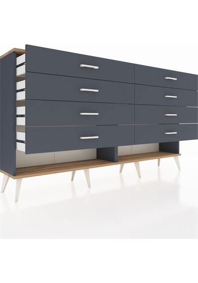 Arges Konsol 8 Çekmeceli 176x30x99 Antrasit-çam/antrasit Antrasit-çam/antrasit Arges Konsol 8 Çekmeceli 176x30x99 Antrasit-çam/antrasit Antrasit-çam/antrasit