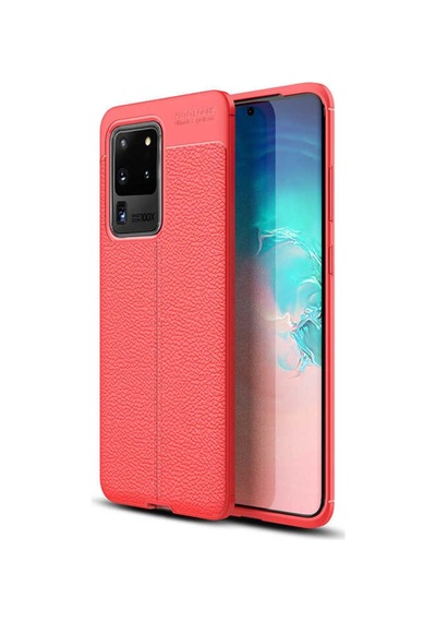 Samsung Uyumlu Galaxy S20 Ultra Kılıf Zore Niss Deri Desenli Silikon Kılıf