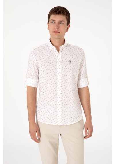 U.s. Polo Assn. Erkek Haki Gömlek Desenli 50288374-vr027 Haki