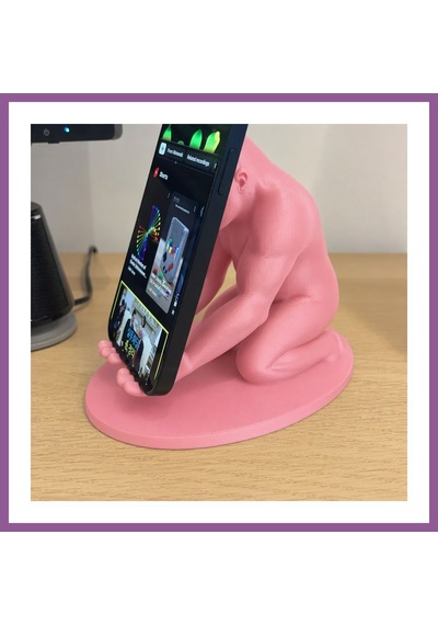 Bezos 3d Baskı Goril Telefon Tutucu - Kaslı Goril Masaüstü Telefon Standı-pembe Rengaren Standart
