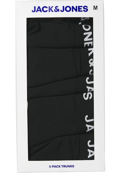 Jack & Jones Erkek Logolu Beli Lastikli 5'li Boxer Paketi - Anthony 12263362 Black Siyah