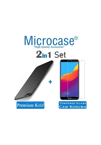 Microcase Huawei Y6 2018 Premium Matte Silikon Kilif + Cam Koruma 297274669 - Seçenek / Renk-Cam Koruma-Kirmizi-Tempered Glass Istemiyorum