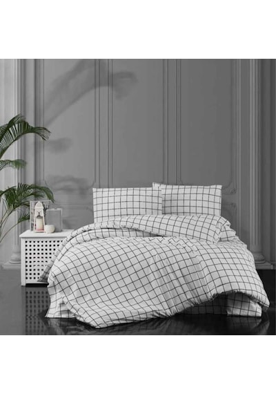 Ranforce Kumaşından Çift Kişilik Nevresim Seti 200x220 Beyaz