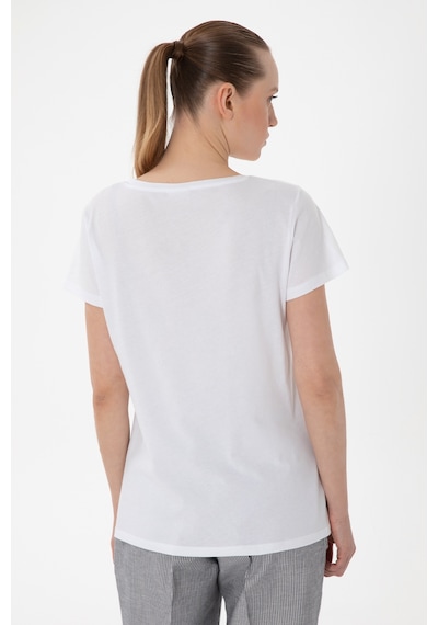 U.S. Polo Assn. Kadın Beyaz Bisiklet Yaka Tişört 50305746-VR013