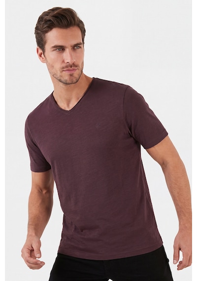Buratti Pamuklu Regular Fit V Yaka T Shirt Erkek T Shirt 5902719 Vişne