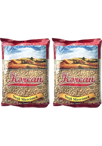 Korcan Yeşil Mercimek 2 x 1 KG