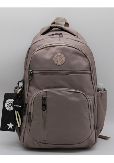 Vizon Unisex Okul Çantası Su Geçirmez Kumaş Unisex Okul Sırt Çantası 1700 Kahvrengi