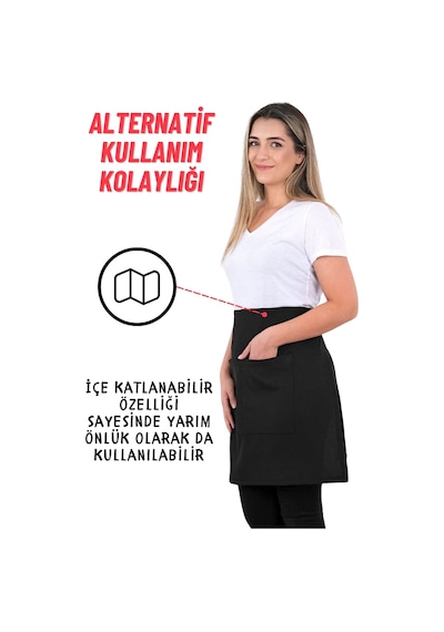 Simple 3lü Set Ayar Askılı Cepli Mutfak Önlüğü Seti 2 Eldiven Şef Garson Kafe Aşçı Barista Pembe