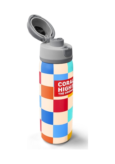 Coral High Çok Renkli Dama Desenli Pipetli Ve Direkt İçim Çelik Termos 800 Ml 38503 Çok Renkli