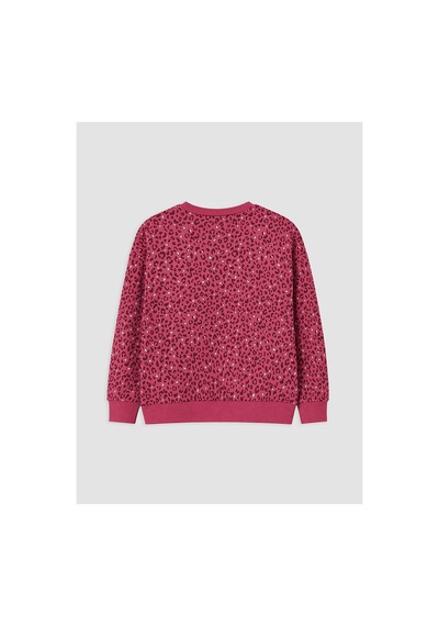 Lc Waikiki Alıta Cıty Farkıyla Lcw Kids Bordo 3 İplik Şardonlu Baskılı Loose & Bol Kız Çocuk Sweatshirt Bordo - 931690587 Bordo