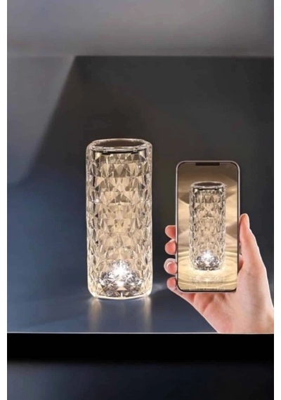 Hubrendy Tekno Gece Lambası Kristal Lamba Dokunmatik Şarjlı Hediyelik Diğer