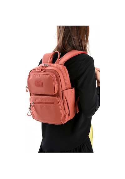 Baginn Unisex Sırt Çantası Paraşüt Kumaş Hafif Çok Cepli Yağmur İtici Kumaş 34 24 Cm 571 Collection Kiremit