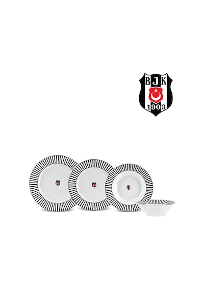 Karaca X Beşiktaş Forever Bone 24 Parça 6 Kişilik Yemek Takımı Siyah