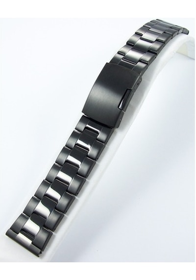 20Mm Siyah Metal Saat Kordonu Çelik Kolçak 1. Kalite Kolçak