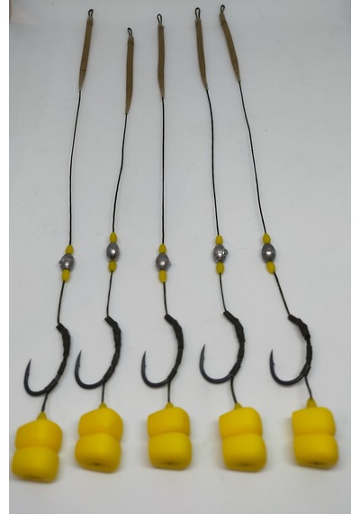 Yüzen Çift Mısırlı Hazır Sazan Rig Takımı ( 5' Li Set)