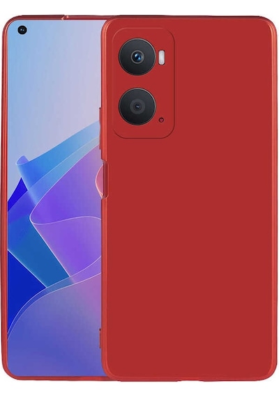 Kilifone - Oppo Uyumlu A96 4g - Kılıf Mat Renkli Esnek Premier Silikon Kapak - Kırmızı