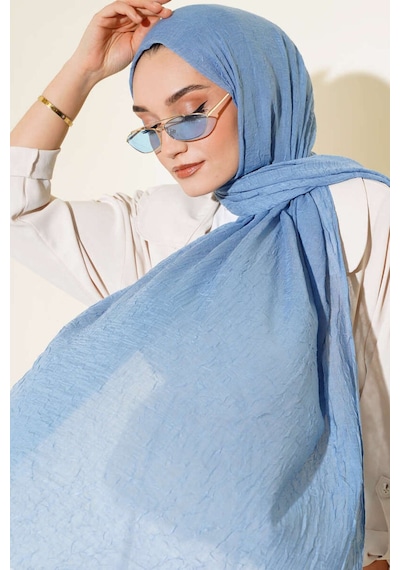 Bambu Şal Tesettür, Pamuklu, Hafif, Rahat, Şık, Yüksek Kalite, Hijab, Shawl, Original, Lux Mavi