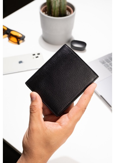Newish Polo Erkek Hakiki Deri Cüzdan Ve Kartlık - New007 Siyah